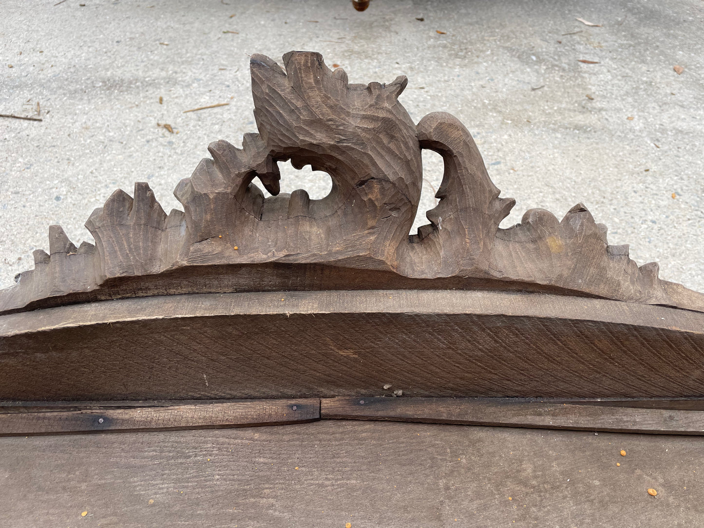 Hand-Carved Wooden Armoire Header