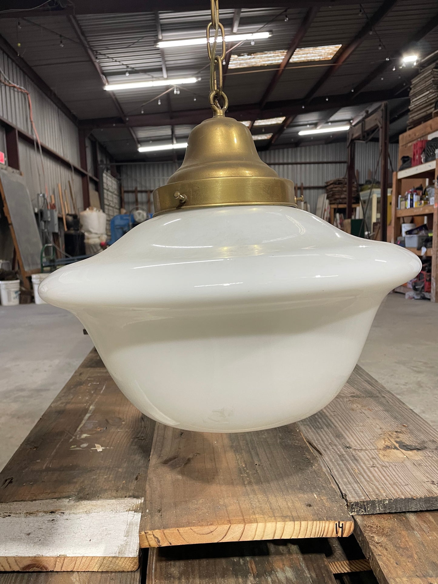 Milk Glass Light Fixture - 14” (Small) OST