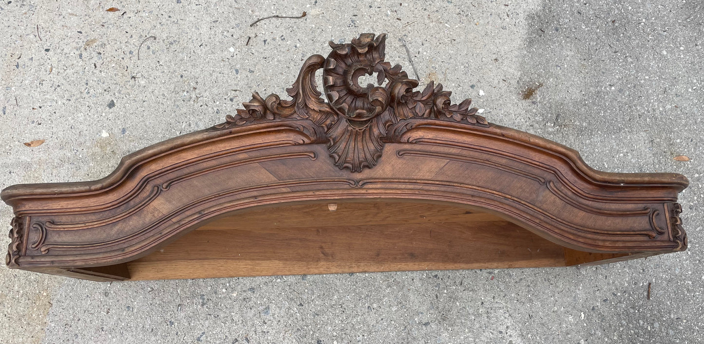 Hand-Carved Wooden Armoire Header