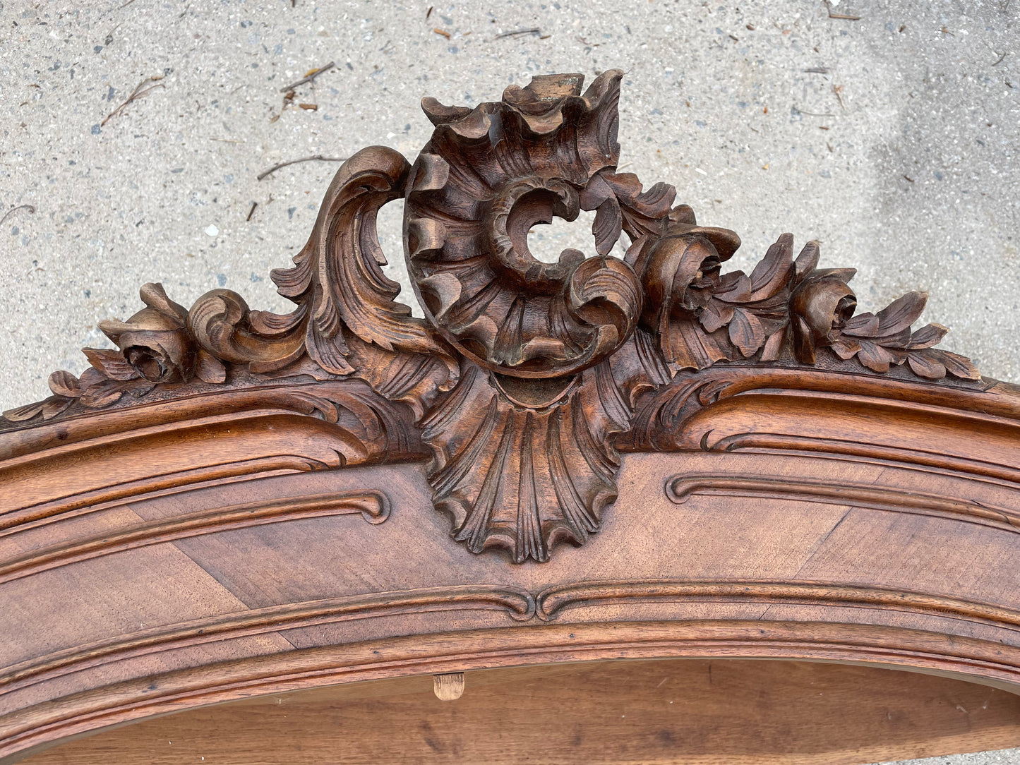 Hand-Carved Wooden Armoire Header