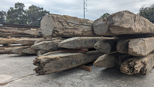 Hand-Hewn Historic Pilings